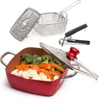 Moss & Stone 5 Pcs Red Copper Chef Cookware Non Stick Deep Frying Pan, Baske New. Price: $68.15.