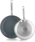 Greenpan Treviso 9.5" And 11" Frying Skillet Set, Silver New. Price: $109.87.