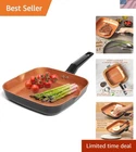 Elegant 9.5-INCH Copper Nonstick Grill Pan Induction & Oven Safe Cooking El... New. Price: $40.50.