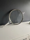 Calphalon Tempered Glass Lid Cover 13 Stainless Rim Double Handle Replacement Used. Price: $24.99.