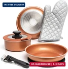 Moss & Stone Copper Pots Pans Set Nonstick, Removable Handle Cookware, Stack New. Price: $52.54.