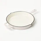 Figmint Enamel Cast Iron Skillet 500 Degree 2.54QT Light Gray 12" New. Price: $29.99.