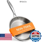 Ziruma Non-toxic 9.5" Surgical Grade Stainless Steel Frying Pan, Fully Clad For New. Price: $55.94.