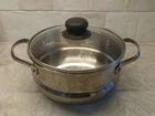Meyer Stainless Steel Steamer Cook Pot Insert + Lid 7-1/2" Diameter 3-1/2" High Used. Price: $19.95.