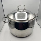 Vintage Belgique Stainless Steel 11 Qt Stock Pot & Lid - Belgium Used. Price: $75.80.