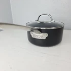Viking 3 Qt Non-stick Anodized Saucepan Pot With Glass Lid Quart Used. Price: $39.95.