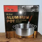 FBA12 Aluminum Stock Pot With Strainer Basket 10.5 Quart Grey New. Price: $45.99.