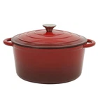 Dutch Oven 7 Qt Enameled Cast Iron Pot Lid 500 F Gradient Red Gibson Home Round New. Price: $89.99.