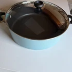 Farberware 21 Qt Blue Nonstick Stockpot W/ Glass Lid, Round Metal 2-PIECE Used. Price: $28.99.