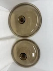 Lot Of Pyrex Glass Brown Lids 9 And 8 Diameter V33C, V25C Used. Price: $22.41.