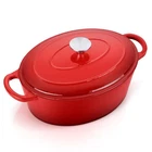 E-far 7QT Oval Dutch Oven Enameled Cast Iron W/lid Nonstick 500F Induction Red New. Price: $82.45.