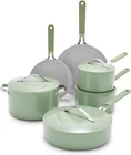 Sage Green 10-PIECE Nonstick Ceramic Cookware Set, Oven & Dishwasher Safe New. Price: $295.99.