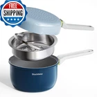 Ceramic Non Stick Cookware Set, 2.5QT Saucepan, 7" Egg Omelette & 18/10 Stai New. Price: $76.24.
