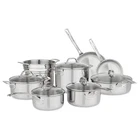 Viking 13-PIECE Tri-ply Stainless Steel Cookware Set With Glass Lids New. Price: $429.00.