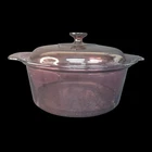 Vintage Corning Visionware Cranberry 5L Glass Dutch Oven Stock Pot & Lid Usa 12" Used. Price: $79.95.