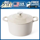 Martha Stewart Everyday Eastwick 4-QUART Linen Enamel Cast Iron Dutch Oven New. Price: $44.35.