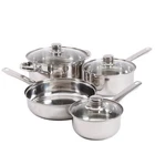 Gibson Home 7-PIECE Stainless Steel Nonstick 3-SIZES Pots 9" Pans Cookware Set New. Price: $111.11.