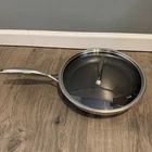 Pampered Chef Stainless Steel Nonstick Hex Clad 12" Skillet Frying Pan Used. Price: $105.75.
