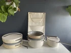 Caraway Ceramic Nonstick Cookware Lot 8 Pc White Cream Pots Pans Lids Rack Used. Price: $179.99.