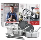 Bobby Flay Kitchen 10PIECE Stainless Steel Cookware Set New Pots Pans & Utensils. Price: $110.00.
