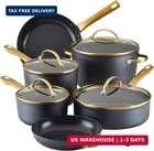 Farberware Forged Induction Ceramic Nonstick Cookware Set, 12-PIECE, Black Pots New. Price: $253.11.