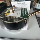 Cuisinart 1.5 Qt Matte Black Stainless Steel Sauce Pan Cover Bronze Handle New. Price: $26.19.