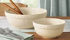 Members Mark Two (2) Piece Floral Ceramic Prep Serve Bowls Ivory Cream New. Price: $44.95.