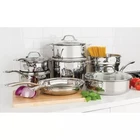 Viking 13-PIECE Tri-ply Stainless Steel Cookware Set With Glass Lids New. Price: $288.71.