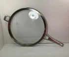 Calphalon Premier Space Saving Flat Glass Stainless Lid For 12" Fry Pan Skillet Used. Price: $39.99.