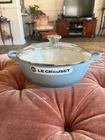 Creuset Chef's Oven 3.5 Qt Enameled Cast Iron Soup Pot Glass Lid, Sea Salt New. Price: $269.99.