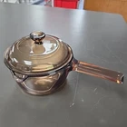 Visions Corning Cookware Amber Glass Saucepan 1 Pot W/ Lid Usa Used. Price: $24.95.