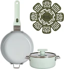 Goodcook Ceramic Cookware Set 5-PIECE With Removable Handle, Induction Compatibl New. Price: $66.78.