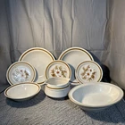 Set Of 8 Genuine Stoneware Japan Vanilla Spice Assorted Vintage Used. Price: $50.00.
