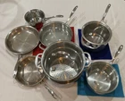 Calphalon Premier Pan Set, Stainless Steel - 13 Piece Used. Price: $155.00.