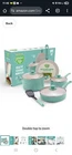 Greenlife 8 Piece Ceramic Nonstick Cookware Set Turquoise New. Price: $42.00.