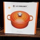 Creuset Signature Round Cast Iron Enamel Casserole 4.5 Qt Cerise Lid New. Price: $400.00.
