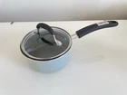 Cuisinart Nonstick 1 Qt Sauce Pan With Cover - Light Blue Retro Used. Price: $18.00.