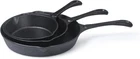 3-PIECE Pre-seasoned Cast Iron Skillet Set By Commercial Chef 6", 8", 10" New. Price: $24.95.