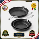 All-clad Pro Nonstick Fry Pan Set Of 3 8 10 12 Hard Anodized Induction-new. Price: $99.90.