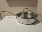 Calphalon Qt- 2.8L Stainless Fry Saute Pan Cookware #5003 With Lid Used. Price: $14.99.