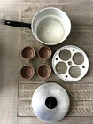 Vintage Wear Ever Aluminum Egg Poacher Set Lid Cups Usa 38144 Saucepan Used. Price: $26.99.