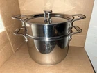 All-clad 6QT Stainless Steel Pasta Pot And Insert Cookware With Lid Used. Price: $149.99.