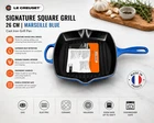 Creuset Signature Square Skillet Grill 10.25" (26 Cm) Marseille / Blue New. Price: $165.95.