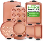 Nutrichef 8 Piece Baking Pans - Nonstick Carbon Steel Set, Copper New. Price: $102.99.