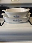 Set Of 2 Corningware Blue Cornflower Vintage Casserole Dishes P-10-B & P-17-B Used. Price: $30.00.