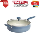Tasty 5 Qt Ceramic Nonstick Cooker Pan Blue With Lid Multi Surface Cooking New. Price: $41.89.