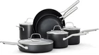 Calphalon Hard-anodized Nonstick 10-PIECE Cookware Set 2 Piece, Black New. Price: $408.14.