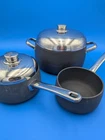 Meyer Proforge 3 Piece Pan Set With 2 Lids Used. Price: $29.99.
