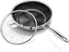 8 Inch Nonstick Frying Pan With Lid, Titanium Ceramic Tri-ply Stainless Steel New. Price: $65.11.