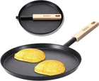 8-INCH Frying Skillet Flat Crepe Pan, Lightweight Grill With Wooden Hand New. Price: $15.40.